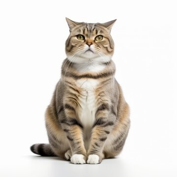 an image of a cat sitting down on a white background