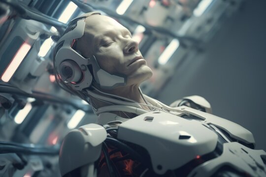 an image of a robot in a futuristic setting