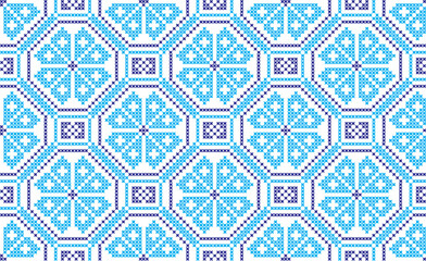 embroidered cross-stitch ornament national pattern Ukrainian Slavic.