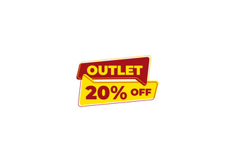 Outlet 20% off, twenty percent, discount, promotion, sticker price, buy