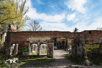 Ruins of the former industrial limestone area  Biskup, Kvis, and Kotrba in Prague, Czech Republic
