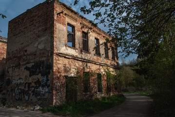 Ruins of the former industrial limestone area  Biskup, Kvis and Kotrba in Prague, Czech Republic