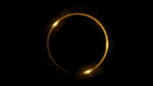 The effect of abstract white light circles on a transparent background. Stock royalty free. PNG