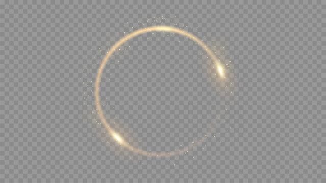 The effect of abstract white light circles on a transparent background. Stock royalty free. PNG