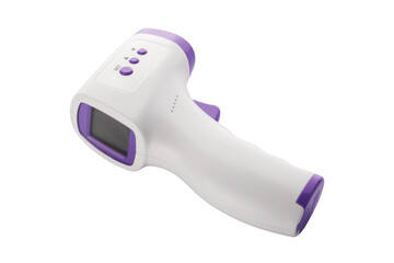 Electronic infrared contactless thermometer isolated on white