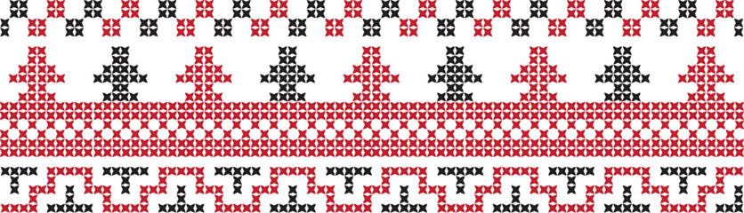 embroidered cross-stitch ornament national pattern Ukrainian Slavic.