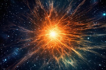 an image of an exploding star in space - obrazy, fototapety, plakaty