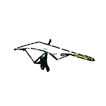 recommend clip art: Color sketch of a person playing hang gliding with transparent background
