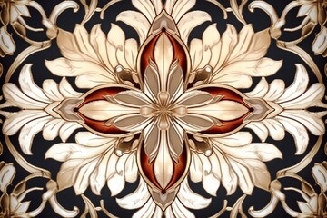 an ornate design on a black background
