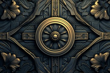 an ornate gold and black background with an ornate design