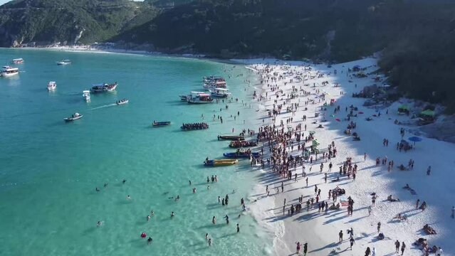 Praia do Forno, Arraial do Cabo, Rio de Janeiro aerial view footage