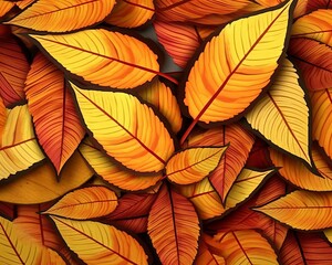 autumn leaves background with colorful leaves seamless pattern design illustration wallpaper
