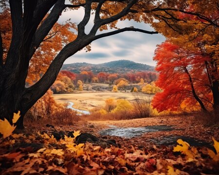 autumn landscape in new york city new york state united states of america