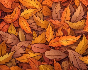 autumn leaves seamless background vector illustration