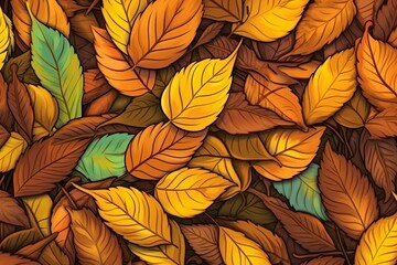 autumn leaves seamless pattern