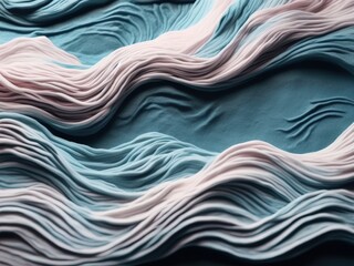 blue wavy fabric background. 3 d illustration, 3 d rendering.