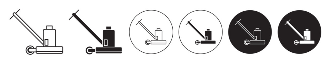 Floor Sander icon set. hardwood Floor sanding machine vector symbol in black color.