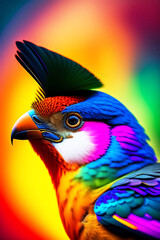 A colorful bird sitting on a hand