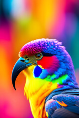 A colorful bird sitting on a hand