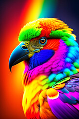 A colorful bird sitting on a hand