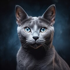 black cat portrait. Generated AI