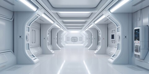 corridor in a modern building.generated AI