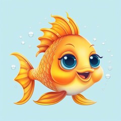 cartoon fish in the water. generated AI