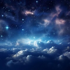 Obraz na płótnie Canvas Sky with stars and clouds.generatedAI