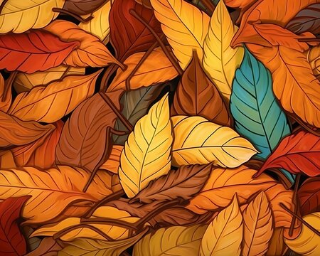 colorful autumn leaves seamless background
