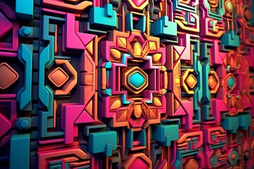 colorful geometric pattern on a wall