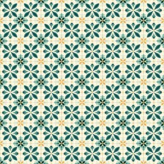 Fototapeta premium Seamless pattern illustration in traditional style - like Portuguese tiles