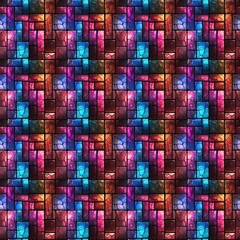 Seamless tileable texture with colorful mosaic. Tile