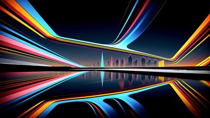 Photo of colorful reflections in a tranquil body of water