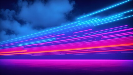 Photo of a colorful abstract background with vibrant lines and soft clouds