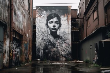 street graphiti art in a back alley outside