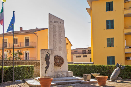Monument to victims of bombing of August 29, 1943 in Orte. Italy