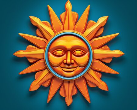 the sun is made of paper and has a face on it