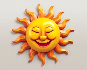 the sun is smiling in this 3d illustration
