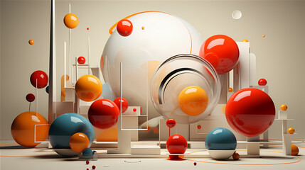 Dynamic 3D Rendered Geometric Shapes. Ideal for creating visually stunning presentations or adding a contemporary touch.