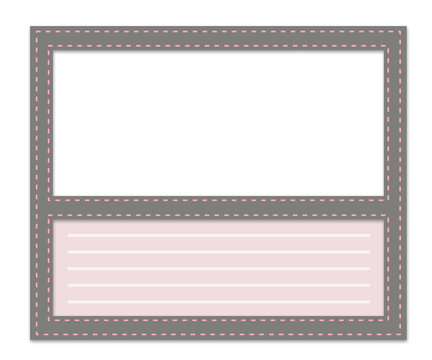 photo frame with stich design and text space for scrapbooking