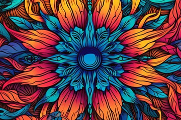 vector illustration of a colorful flower pattern