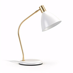 Scandinavian-style modern desk lamp, isolated on white. Design Object. Minimalistic interior decor item.
