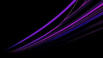Photo of abstract purple lines on a black background
