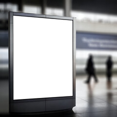 Billboard advertising mockup, airport background