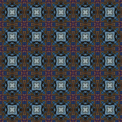 Seamless abstract square pattern. Modern texture - digital art. Fabric abstract kaleidoscope