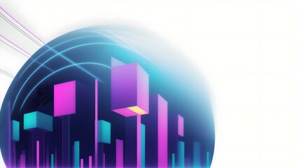 Obraz premium Photo of a vibrant abstract background with intersecting lines in purple and blue