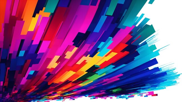 Photo of a vibrant and colorful abstract background against a clean white backdrop