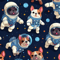 French bulldog Kawaii Pattern