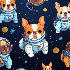 French bulldog Kawaii Pattern