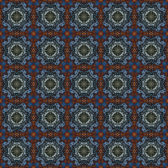Seamless abstract square pattern. Modern texture - digital art. Fabric abstract kaleidoscope